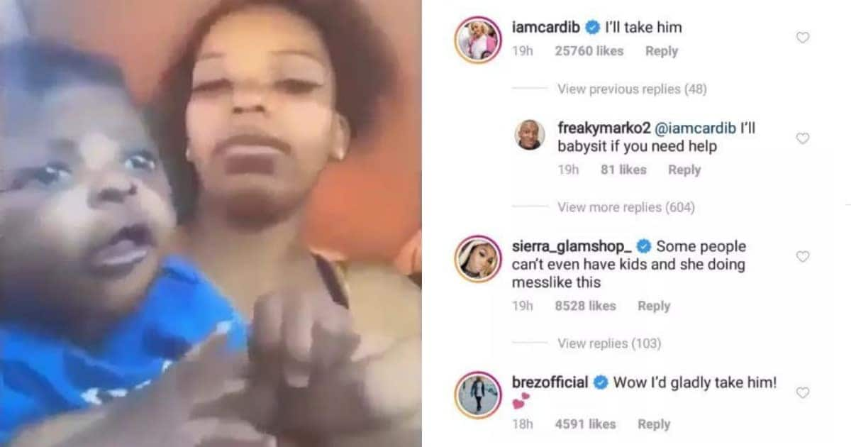 American Rapper Cardi B Offers To Take Baby Whose Mom Complained Was ...