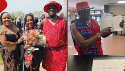 Wangui Ngirici's Hubby Dons Maasai Regalia in Canada While Gracing Brilliant Daughter's Graduation