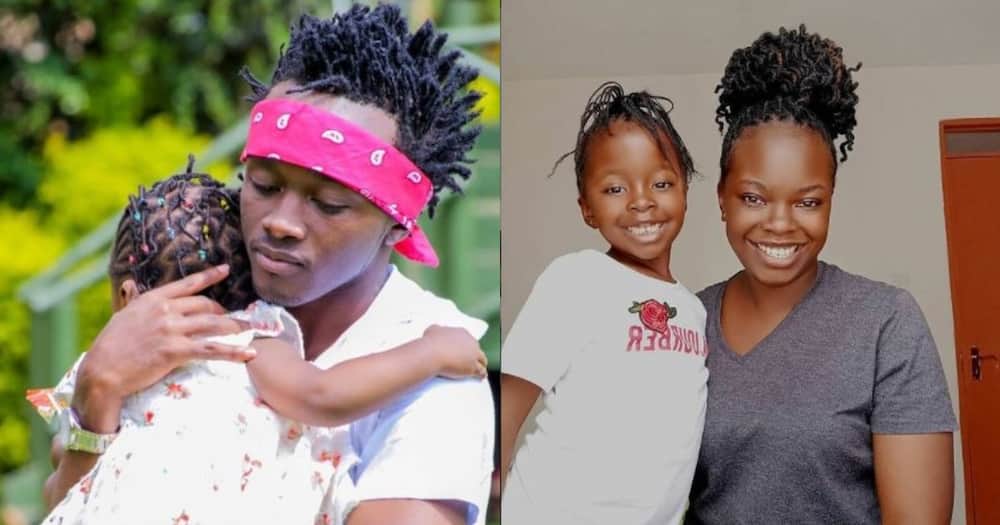 Yvette Obura and Bahati with their child Mueni.
