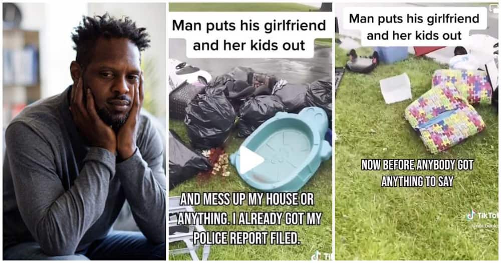 Man sends his girlfriend out of his house,girlfriend, throws out, kids