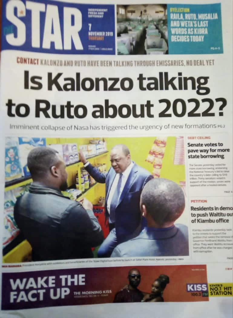 Kenyan Newspapers Review for November 5: Ruto, Kalonzo headed for a political marriage