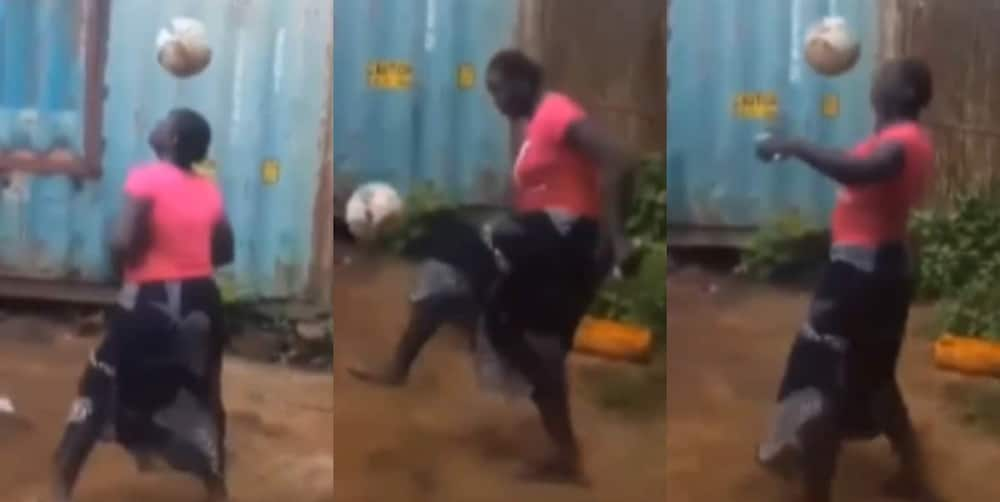 African woman shows amazing football skills that got attention of former US president Trump