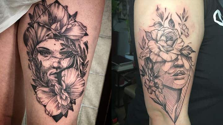 Feminine Tattoos on Men: Vintage Floral Tattoo