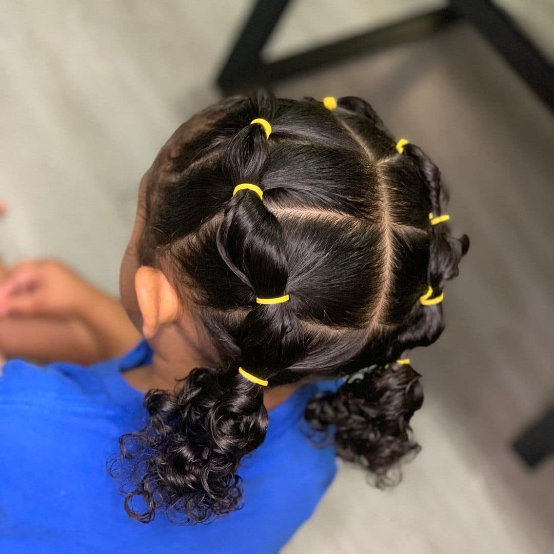 Kids hairstyle tutorial for little black girls on natural hair | rubber  band hairstyle - YouTube