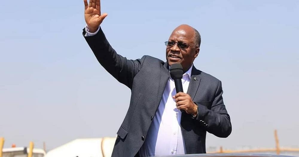 Magufuli refuses to shake hands with contractor, asks for social distancing over COVID-19 fears