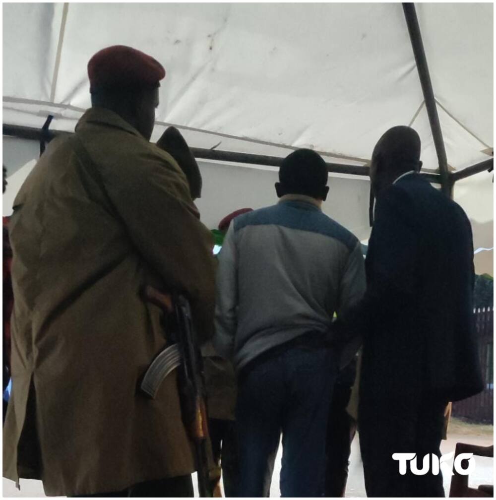 A Kenyatta University student (c) arrested. Photo: Kingori Wangeci/TUKO.co.ke.