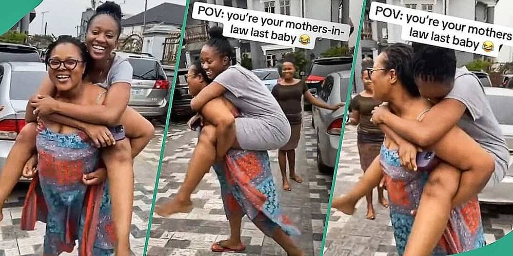 Woman gushes as mother-in-law backs her in video