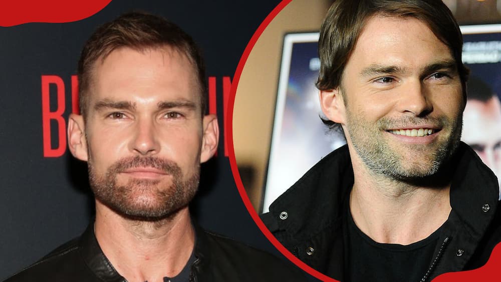 A collage of Seann William Scott at the premiere of "Bloodline" and Seann William Scott attends a screening of "Goon" at DGA Theater