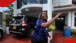 Celestine Ndinda: Njugush's Wife Showcases Their Completed Two-Storey Ruiru Mansion, Luxury Vehicles
