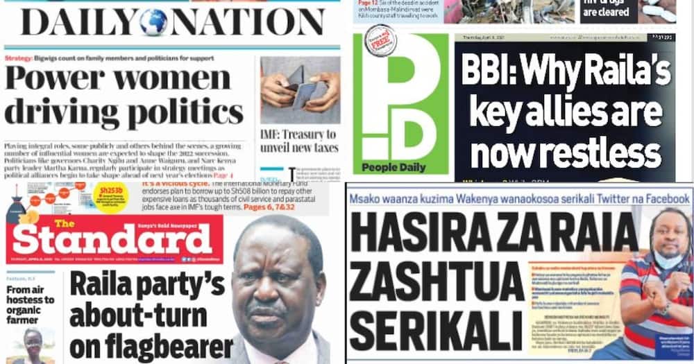 Kenyan Newspapers Review for April 8: List of 8 Power Women Driving Kenyan Politics