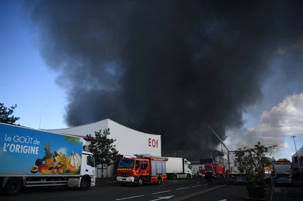 The blaze sent a plume of smoke billowing over Paris's southern suburbs