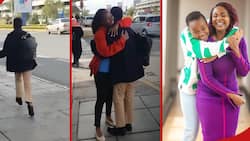 Abel Mutua's Wife on Brink of Tears as She Reunites with Daughter at JKIA for Midterm Break