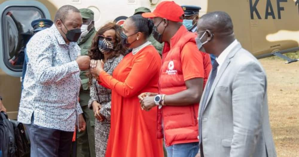 Uhuru Kenyatta arrives at Sagana State Lodge.