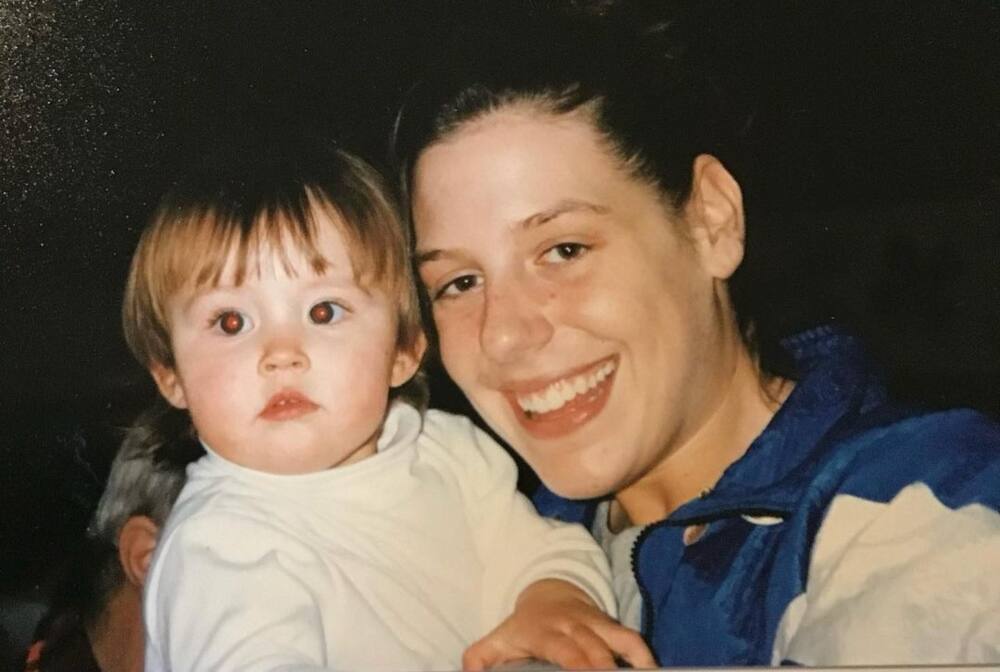 Young Donovan Clingan with his mother Stacey Clingan