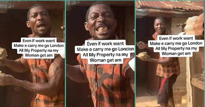 Nigerian labourer gushes over his wife's love for him despite his looks