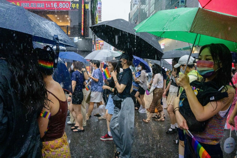 Pouring rain did not stop thousands of Pride attendees from marching in Seoul