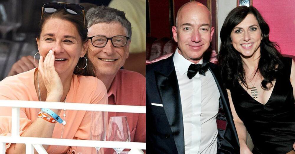 Bill Gates and Jeff Bezos with their ex-wives.