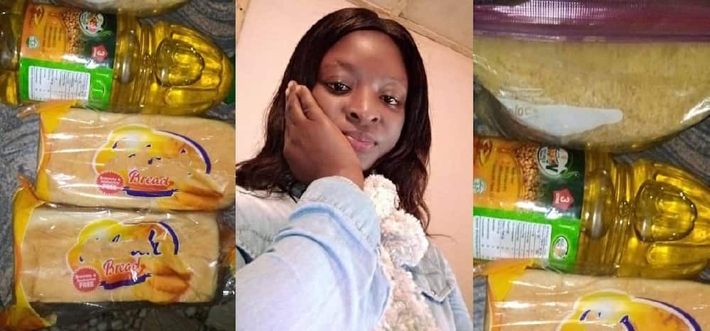 A lady has said she received rice, groundnut oil, and 2 loaves of bread as Valentine gifts.