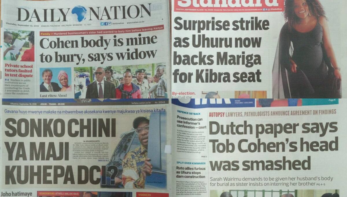 Kenyan newspapers review for September 19: Mike Sonko stays away from ...