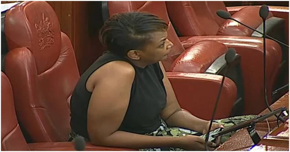 Karen Nyamu was asked to leave the Senate chambers for showing off her hands. Photo: Kawangware's Finest.