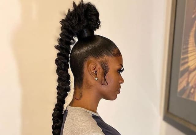 High braided ponytail weave designs