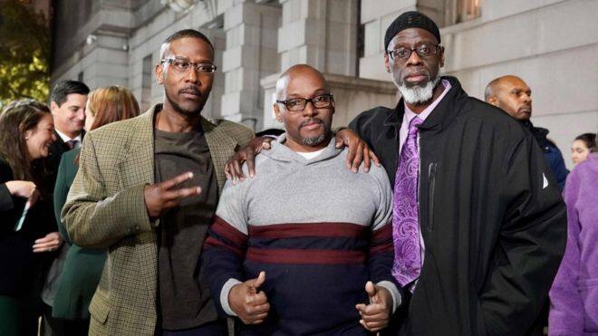 Three men wrongly jailed for life set free after 36 years in prison