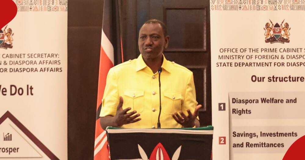 Ruto said his administration targets to grow diaspora remittances to KSh 656 billion thos year.