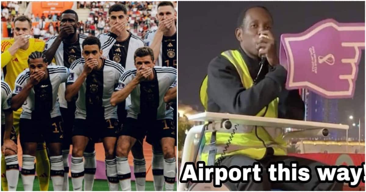 Metro-Mann als Meme, um sich über Deutschland nach dem WM-Aus zu lustig zu machen: „Airport This Way“