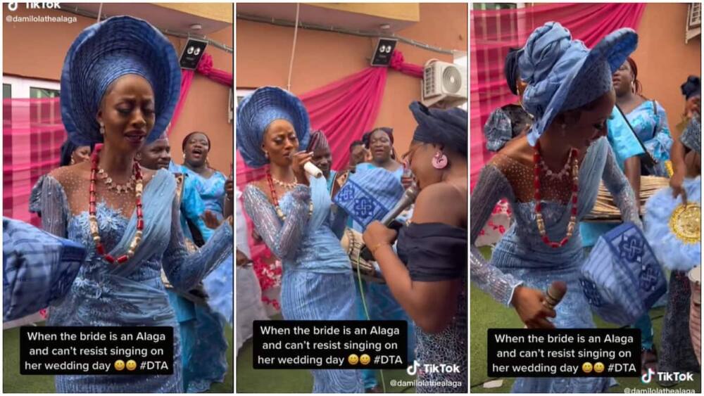 Wedding celebrations in Nigeria/bride showed sang with happiness.