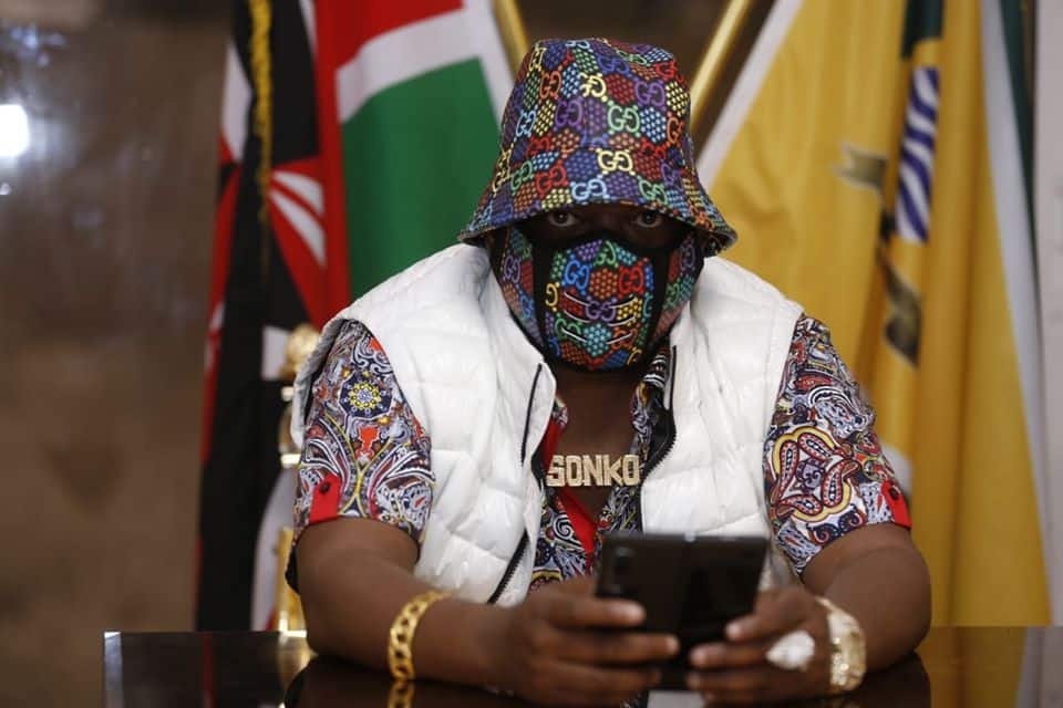 Sema swag: Mike Sonko's matching face mask, hat lights up internet