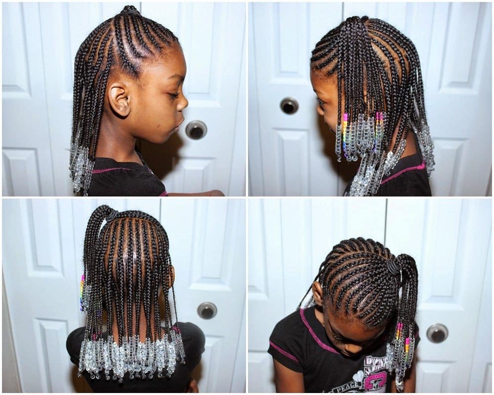 How to Braid Cornrows With Beads on Little Girls With  African-American/Ethnic Hair - Bellatory