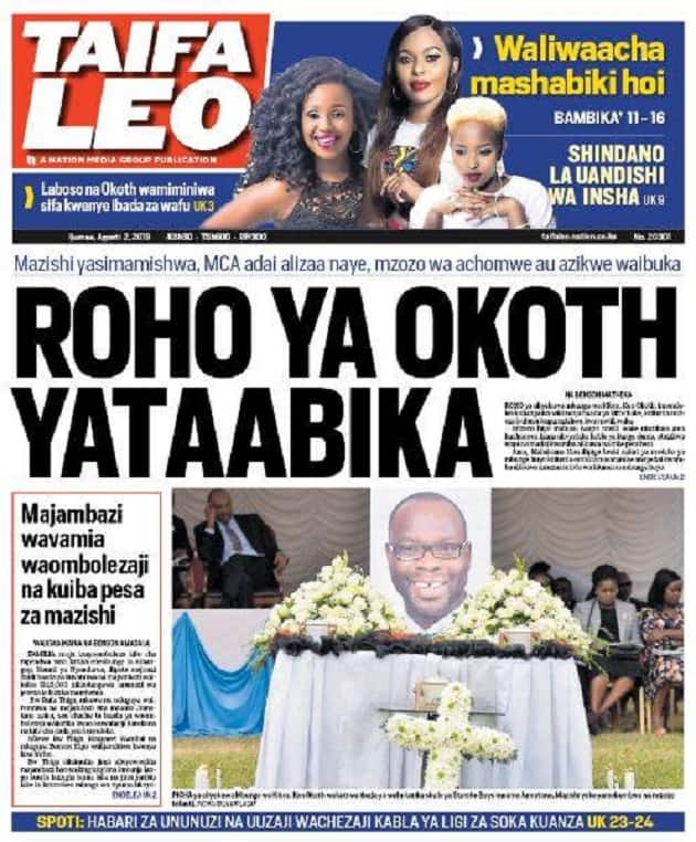 Kenyan newspapers review for Friday, August 2