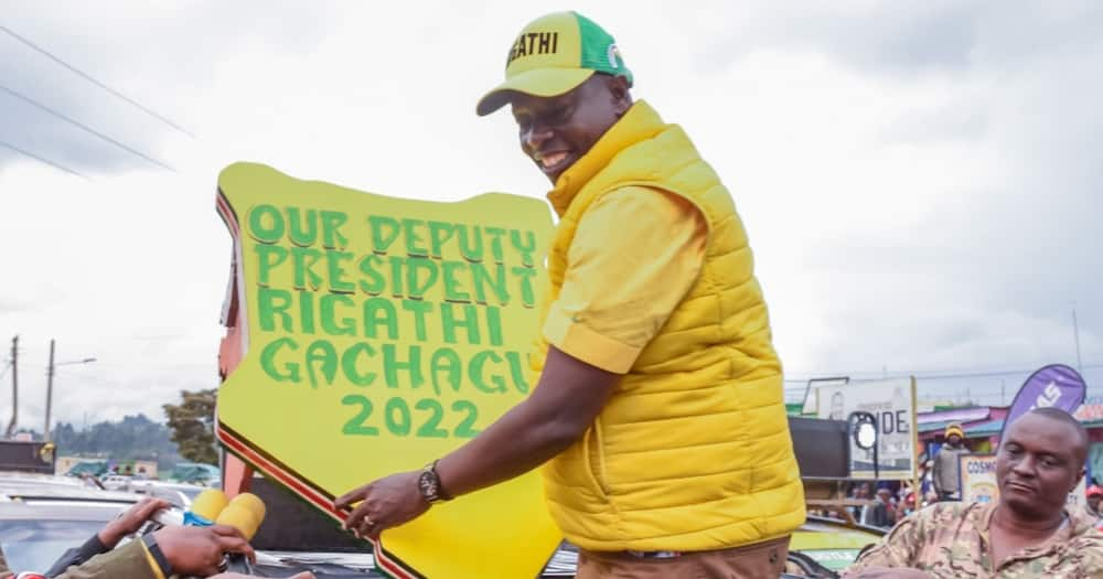 Rigathi Gachagua on a campaign tour of Molo.