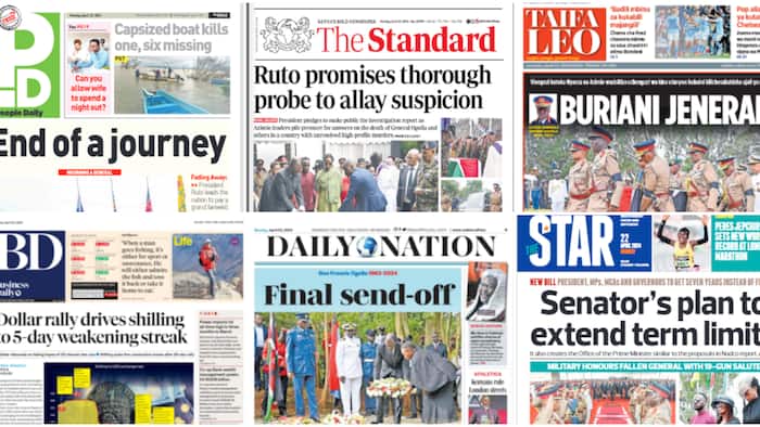 Kenyan Newspapers Review: Eyebrows Raised as Uhuru, Raila Skip General Francis Ogolla’s Burial in Siaya