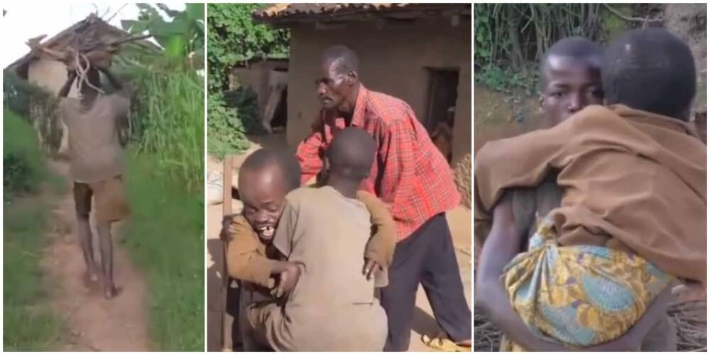 His parents walked out on him because of his condition. Photo: Screengrabs from video shared by @afrimax.