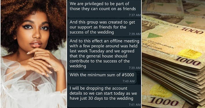 Bride-to-be seeks funds for her wedding.