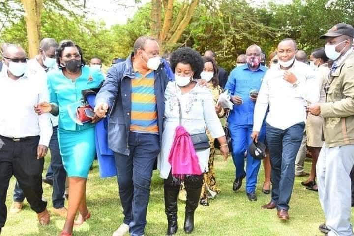 Photos of Uhuru tightly embracing Millie Odhiambo excite Kenyans: "Lakeside wife it is"
