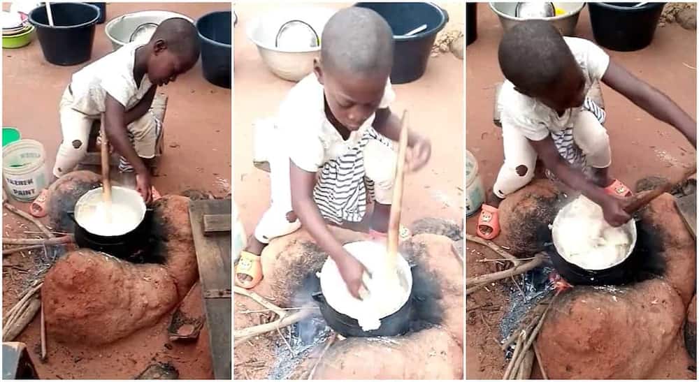 Photos of a girl preparing ugali goes viral.