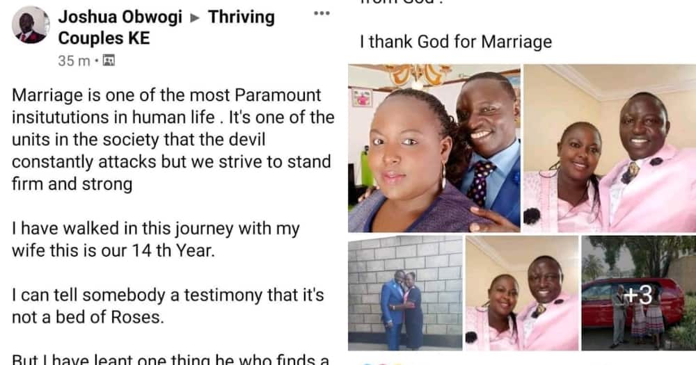 Kisii man who differed with wife over conjugal rights thanks God for marriage months later