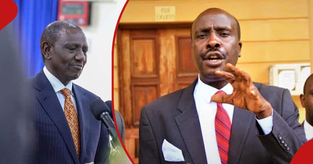 Danstan Omari (right frame) has questioned the absence of William Ruto's (left frame) children in the ongoing protests.