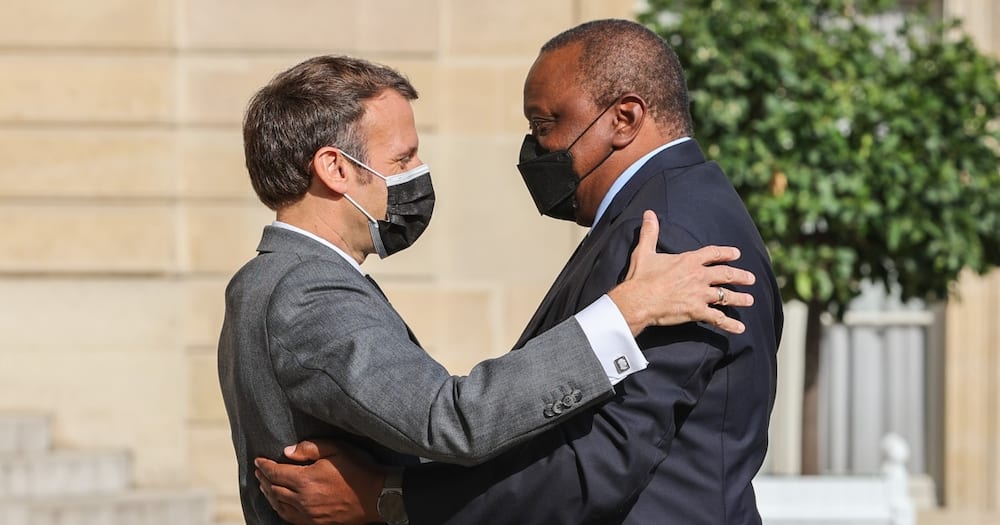 Uhuru was received by President Emmanuel Macron.