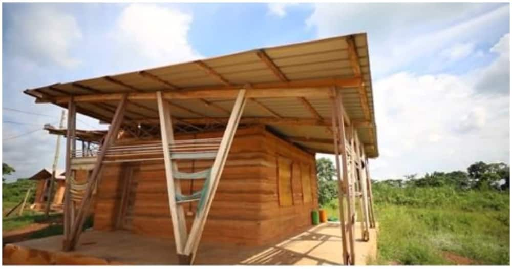 A rammed earth building