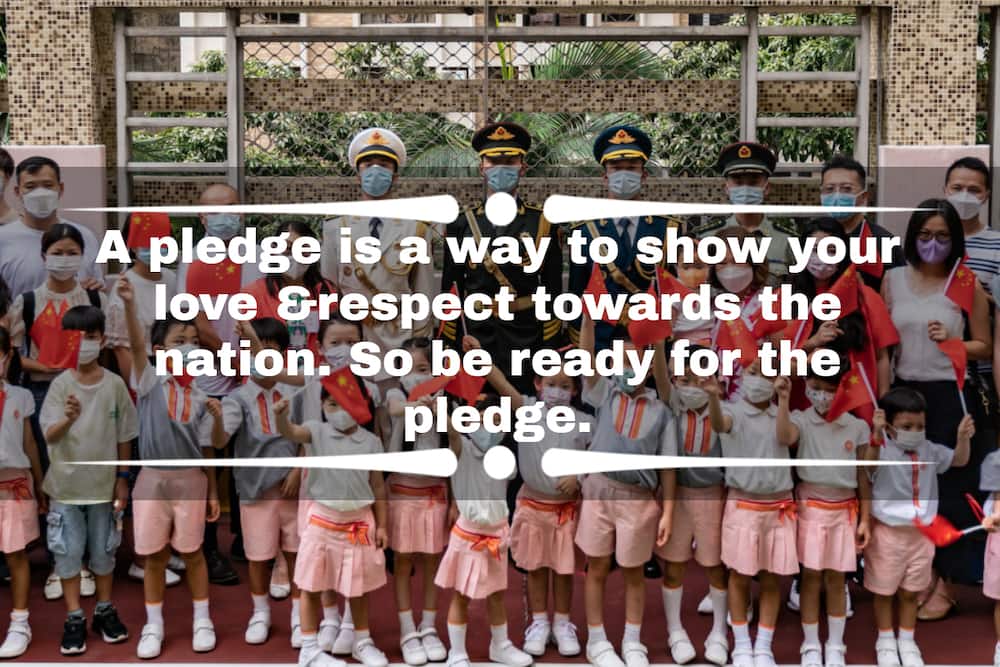 Invite someone for a pledge in a school assembly