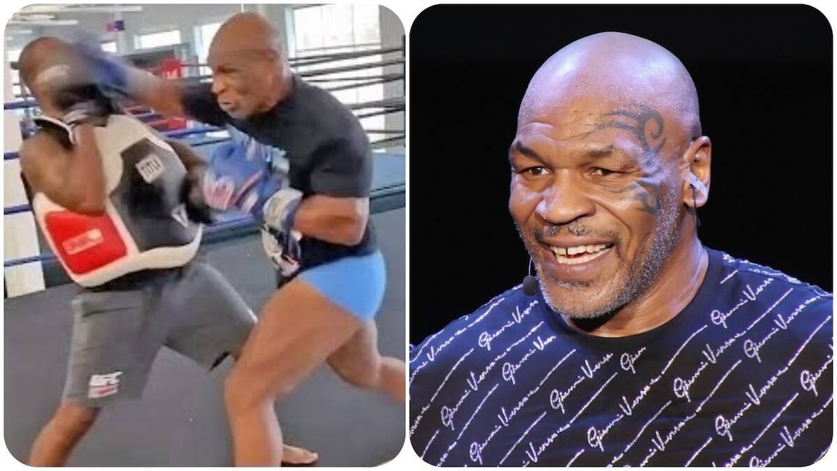 Mike Tyson nearly knocks trainer out in harrowing training video