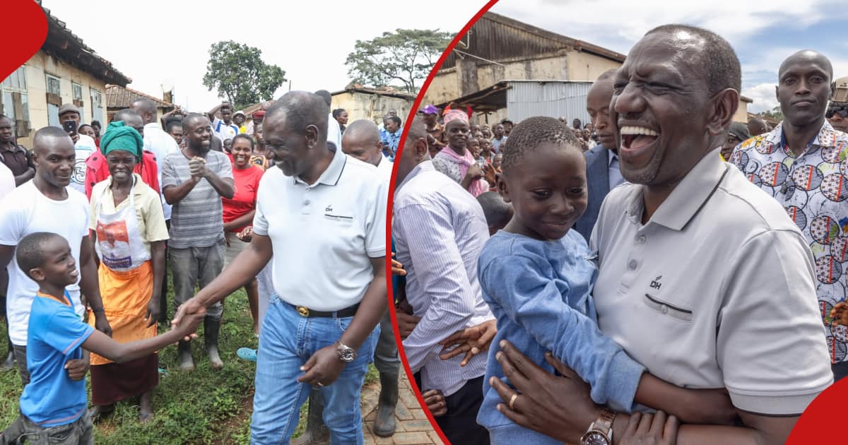 Photos of William Ruto Laughing, Carrying Mathare Boy on His Arms Go Viral: "Loving Father"