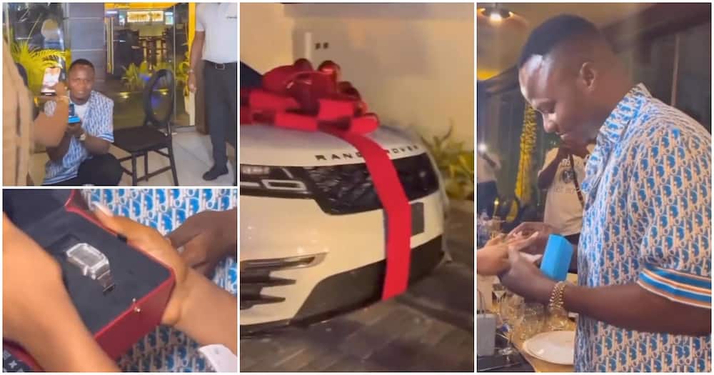 He gave his woman a Range Rover after proposing. Photo: Gistreel.