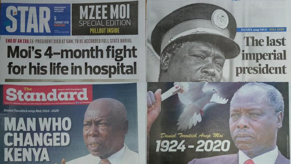 Kenyan newspapers review for February 5: Daniel Moi took last holy sacrament shortly before death
