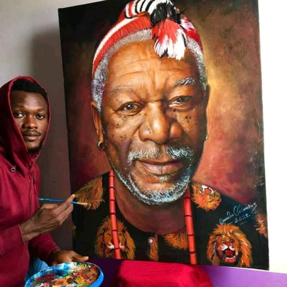 He dressed American actor Morgan Freeman in traditional wear.