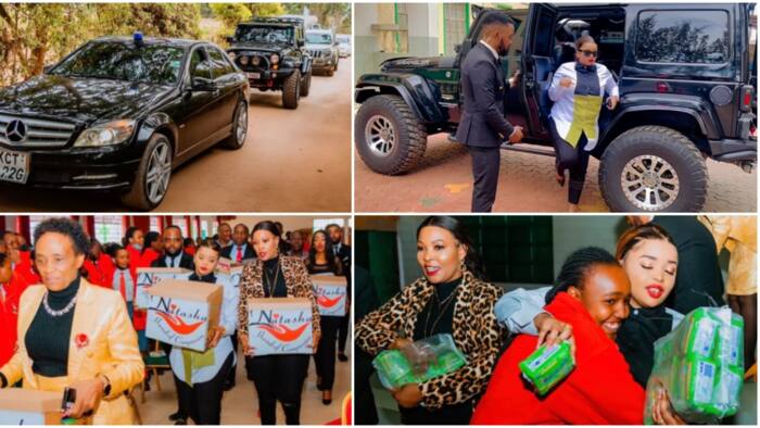 Lucy Natasha Makes Grand Entry in Fuel Guzzling Fleet During Sanitary Towels Donation Drive in Schools