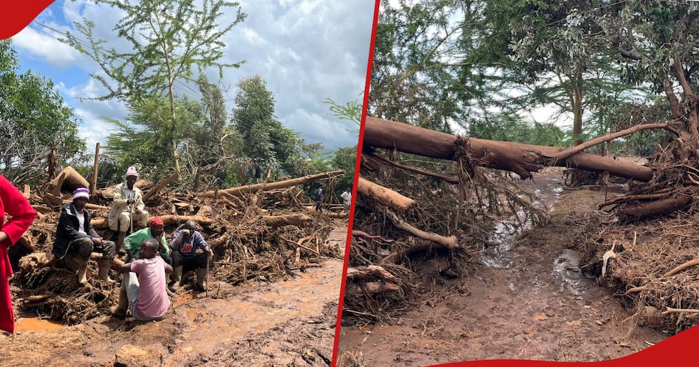 Collage of the aftermath of Mai Mahiu flooding tragedy.